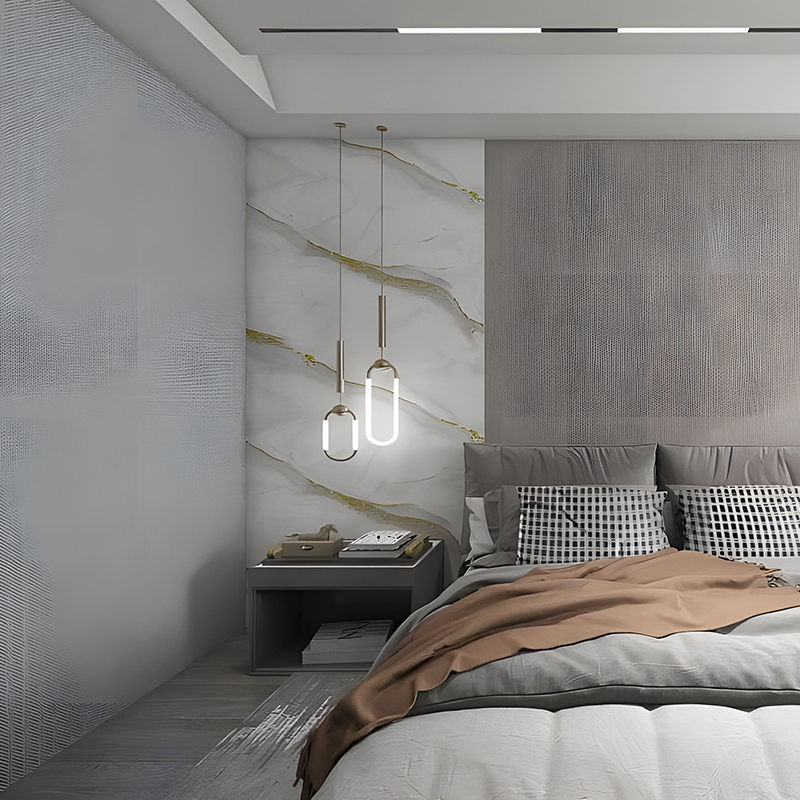 Película de transferencia de PET para pared de dormitorio con patrón de nubes de ondas doradas