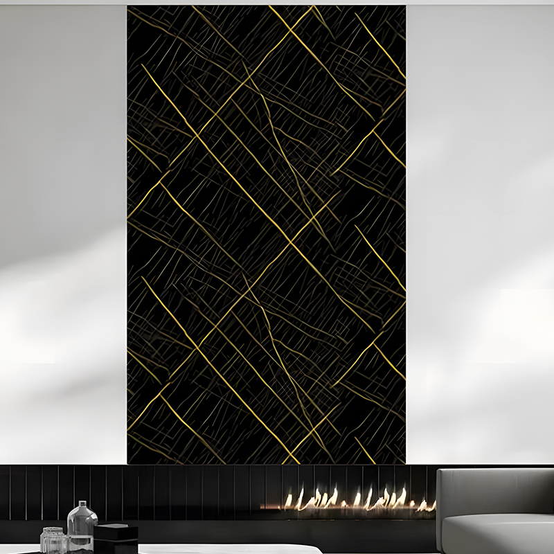 Película de transferencia PET para pared de vestíbulo de lujo en oro negro