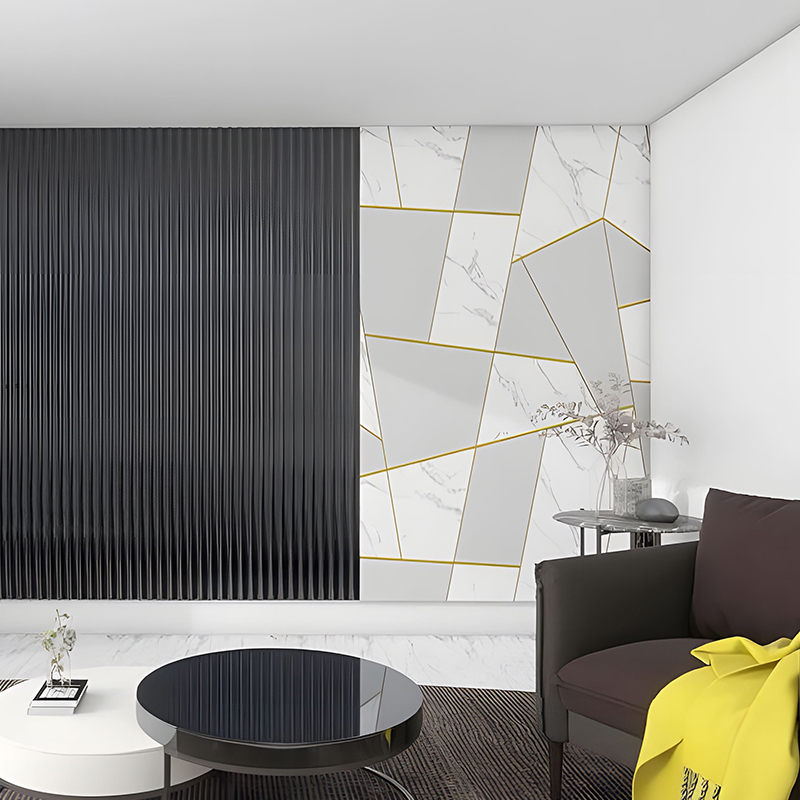 Fondo geométrico dorado para sala de estar, decoración de pared, película de transferencia de PET