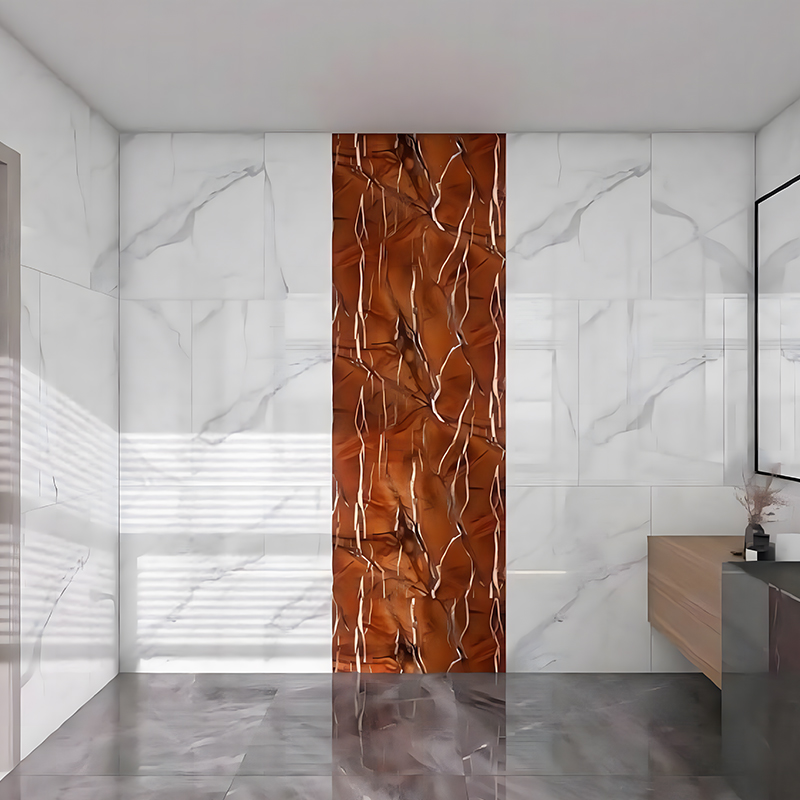 Película de transferencia de calor de PET para decoración de salpicaduras de baño de color marrón de Rainforest