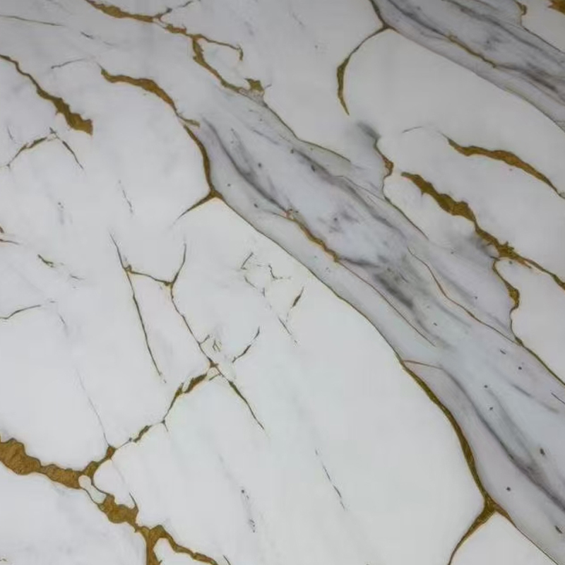 Revestimiento de pared de mármol artificial con revestimiento UV ignífugo para vestíbulo de hotel