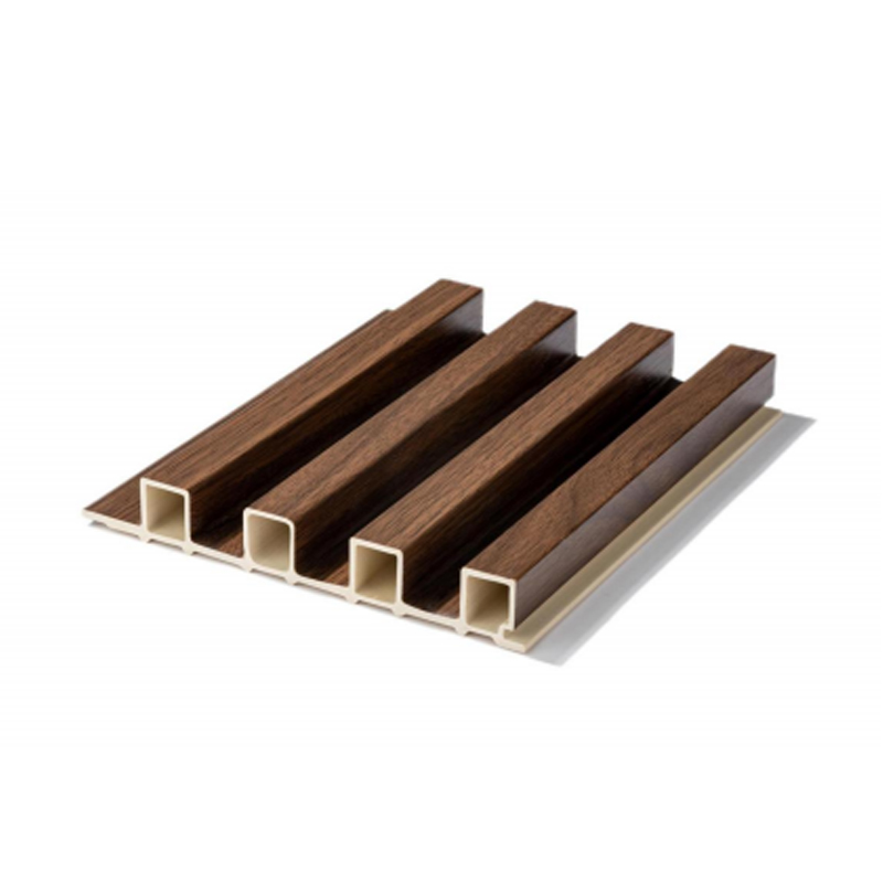 Panel de pared acanalado impermeable con grano de madera para decoración de interiores
